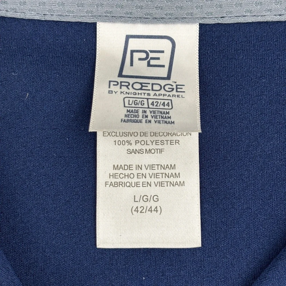 Proedge Notre Dame Fighting Irish Quarter Zip Pullover Navy Blue Mens Large L